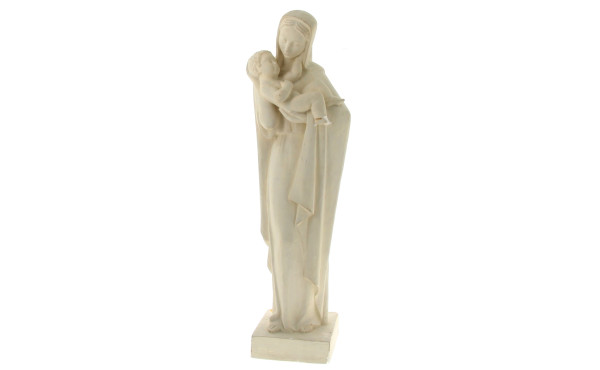 Grande Vierge à l'Enfant en plâtre patin