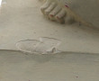 Grande Vierge à l'Enfant en plâtre patin