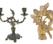 Bois sculpté et doré figurant une main t