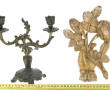 Bois sculpté et doré figurant une main t