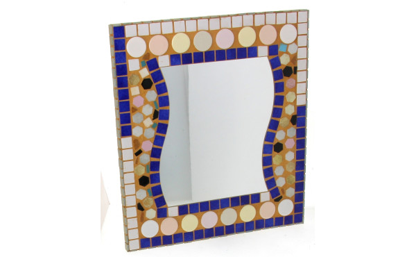 Miroir en céramique dans les tons bleus 