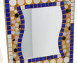 Miroir en céramique dans les tons bleus 