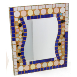 Miroir en céramique dans les tons bleus 