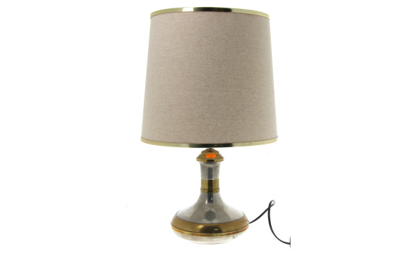 Pied de lampe en laiton et étain, années