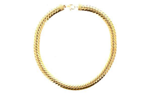 Collier maille plate en plaqué or