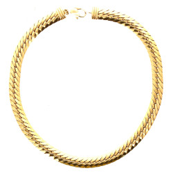 Collier maille plate en plaqué or