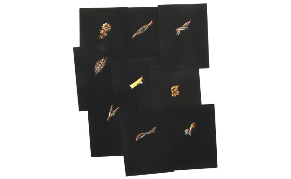 Lot de 12 projets de bijoux peints sur p