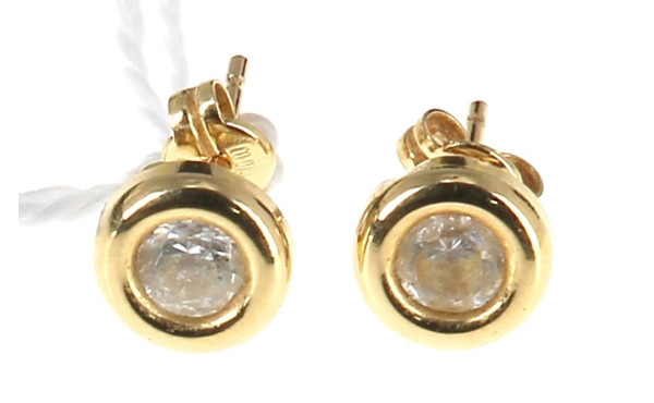 Paire de puces d'oreilles en or jaune 75