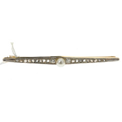 Broche barrette ancienne deux ors 18 cts
