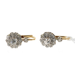 Paire de BO dormeuses anciennes en or 18