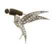 Broche ancienne en forme d'oiseau, en or