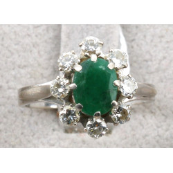 Bague en or gris 18 cts, poinçon tête d'