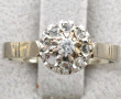 Bague ancienne en or gris 18 cts et plat
