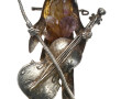 Importante broche chat au violoncelle en