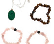 Pendentif façon malachite et argent sur 