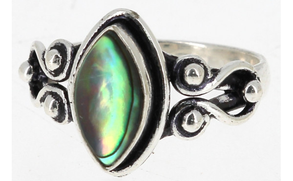Bague en argent et coquille d'ormeaux, p