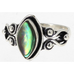 Bague en argent et coquille d'ormeaux, p