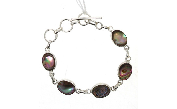 Bracelet en argent et coquille d'ormeaux