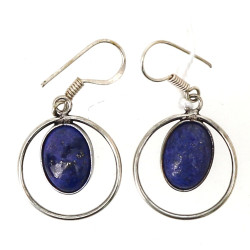 Paire de BO circulaires en argent et lap