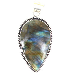 Pendentif en labradorite, monture argent