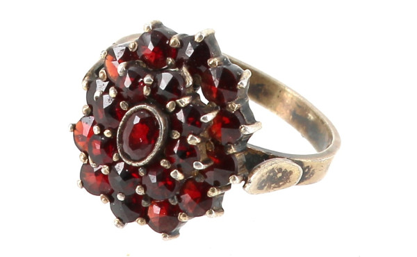 Bague en vermeil 800ème, et strass façon