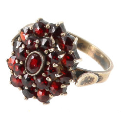 Bague en vermeil 800ème, et strass façon