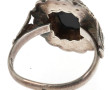 Bague en argent 925ème, onyx noir et mar