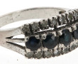 Bague jonc en argent 925ème, pierres bla