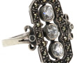 Bague ancienne en argent 925ème et stras