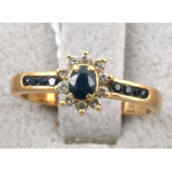 Bague en or jaune 18 cts, poinçon tête d