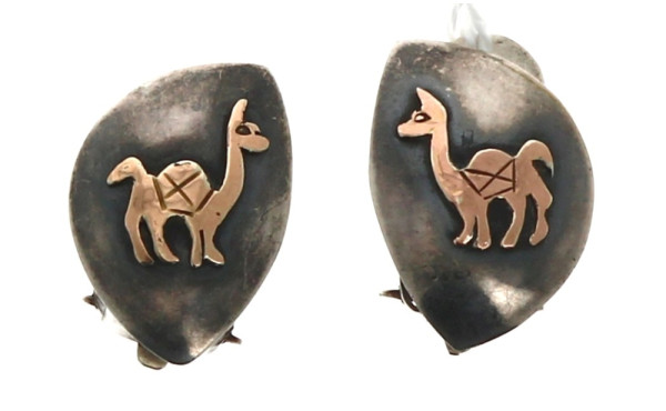 Paire de BO en argent 925ème et or 18 ct