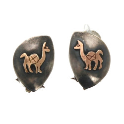 Paire de BO en argent 925ème et or 18 ct