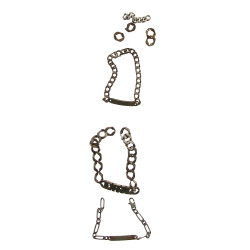 Gourmettes en argent et maillons, poids 