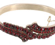 Bracelet jonc ouvrant en vermeil serti d