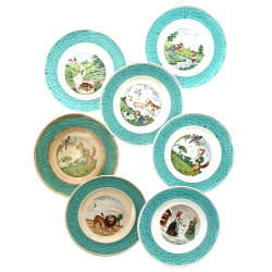 FABLES DE LA FONTAINE - 7 assiettes à de