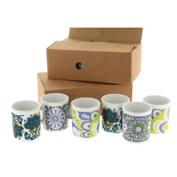 18 mugs en faîence anglaise décor inspir