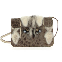 FENDI - Sac à main en cuir, pierres natu
