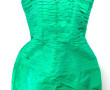 Robe fourreau verte et petit boléro bleu