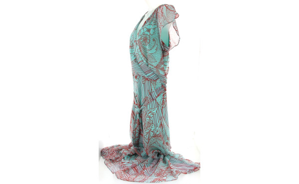 UN JOUR AILLEURS - Robe fluide à décor f