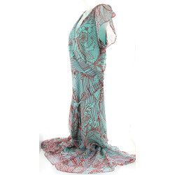 UN JOUR AILLEURS - Robe fluide à décor f