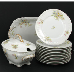 Service de table ancien en porcelaine bl