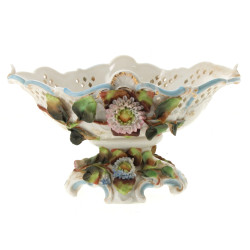Jardinière en porcelaine décor floral en