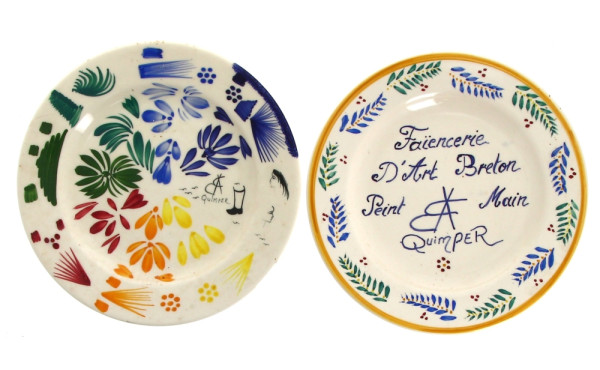 FAB QUIMPER - Lot de 2 assiettes en faïe