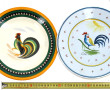QUIMPER - COQS - Lot de 4 assiettes en f