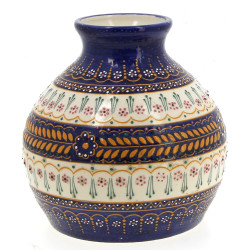HB Quimper - Vase boule à décor perlé H.
