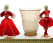 Vase en verre bullé couleur cognac, dans