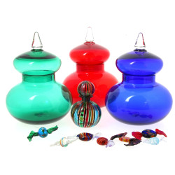 Lot de verreries de couleurs comprenant 