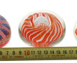 Lot de 3 boules presse-papier dont 2 à d
