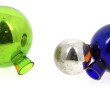 Lot de trois boules décoratives ancienne