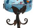 LORRAIN - Coupe en verre moucheté bleu, 
